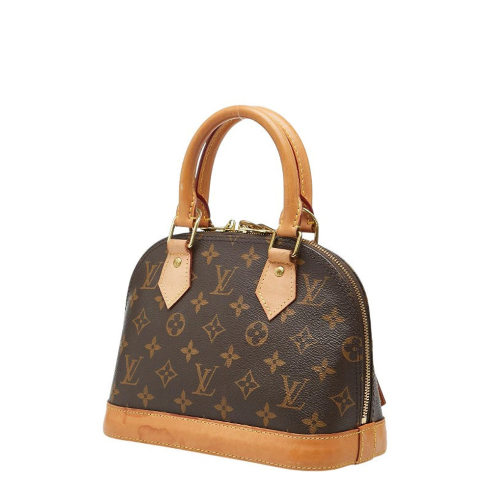 Louis Vuitton Bag Shoulder Leather 2way Monogram Brown Alma Brown